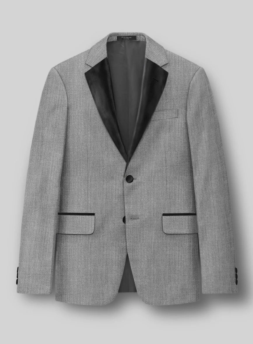 Napolean Stretch Gray Wool Tuxedo Jacket