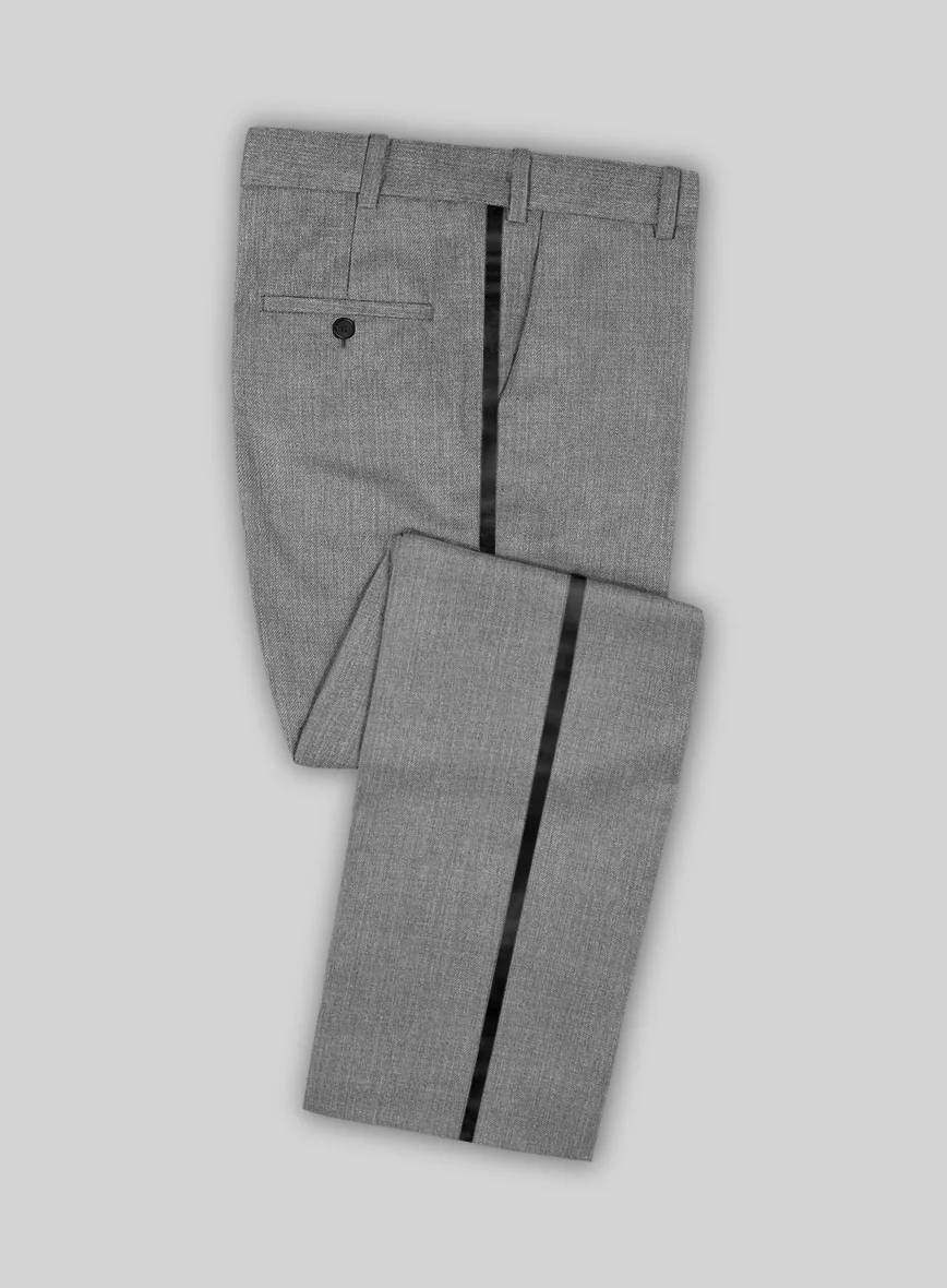 Napolean Stretch Gray Wool Tuxedo Suit - Image 4