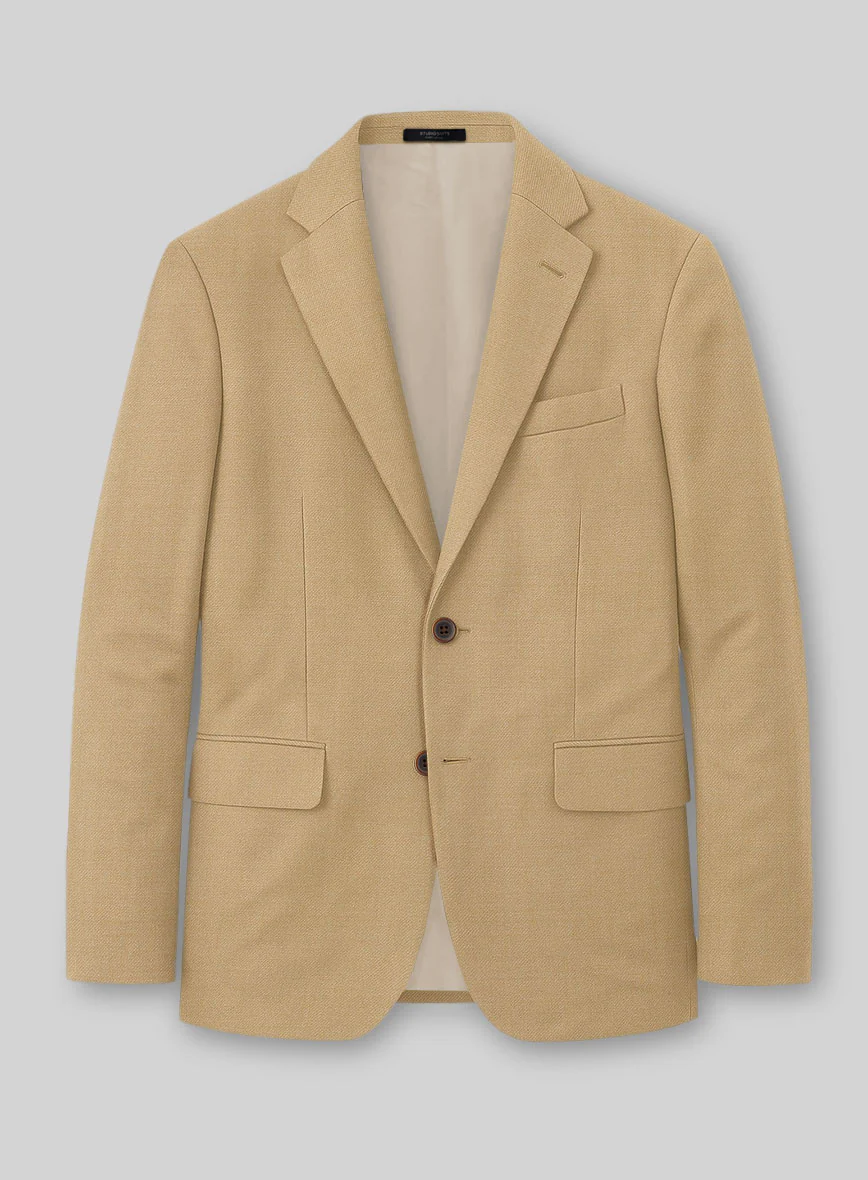 Napolean Stretch Khaki Wool Suit - Image 3