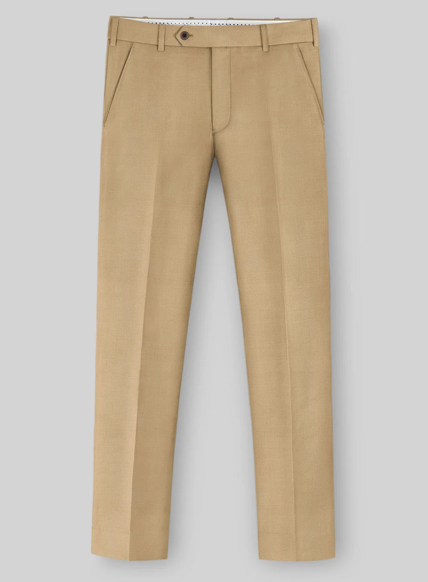 Napolean Stretch Khaki Wool Pants - Image 2