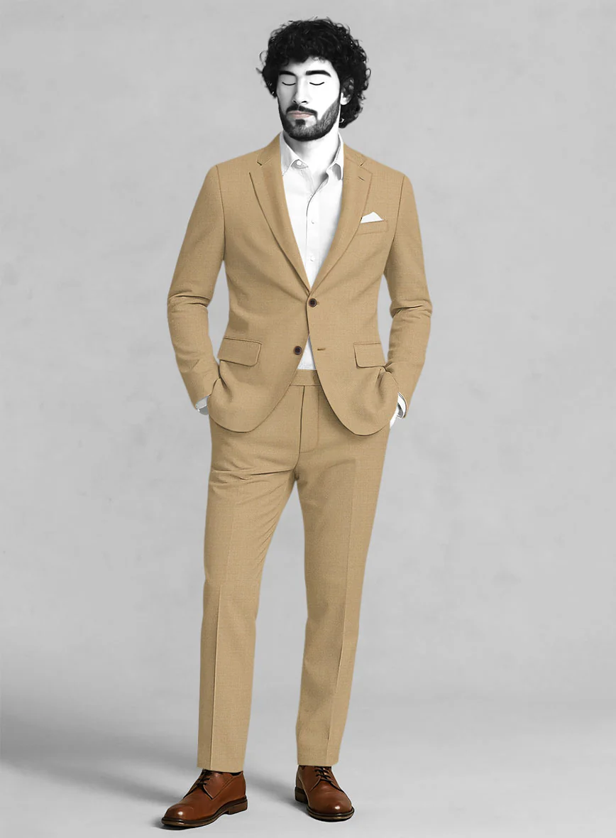 Napolean Stretch Khaki Wool Suit