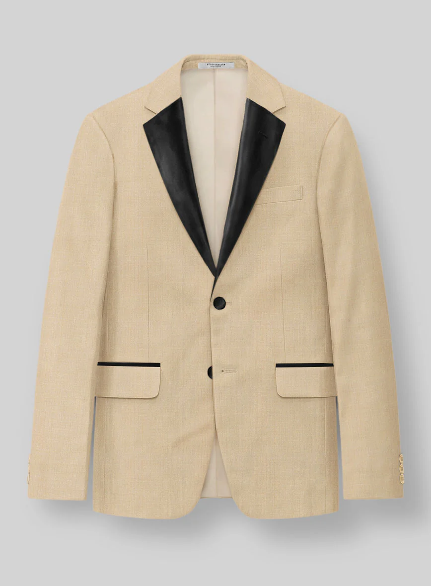 Napolean Stretch Khaki Wool Tuxedo Jacket