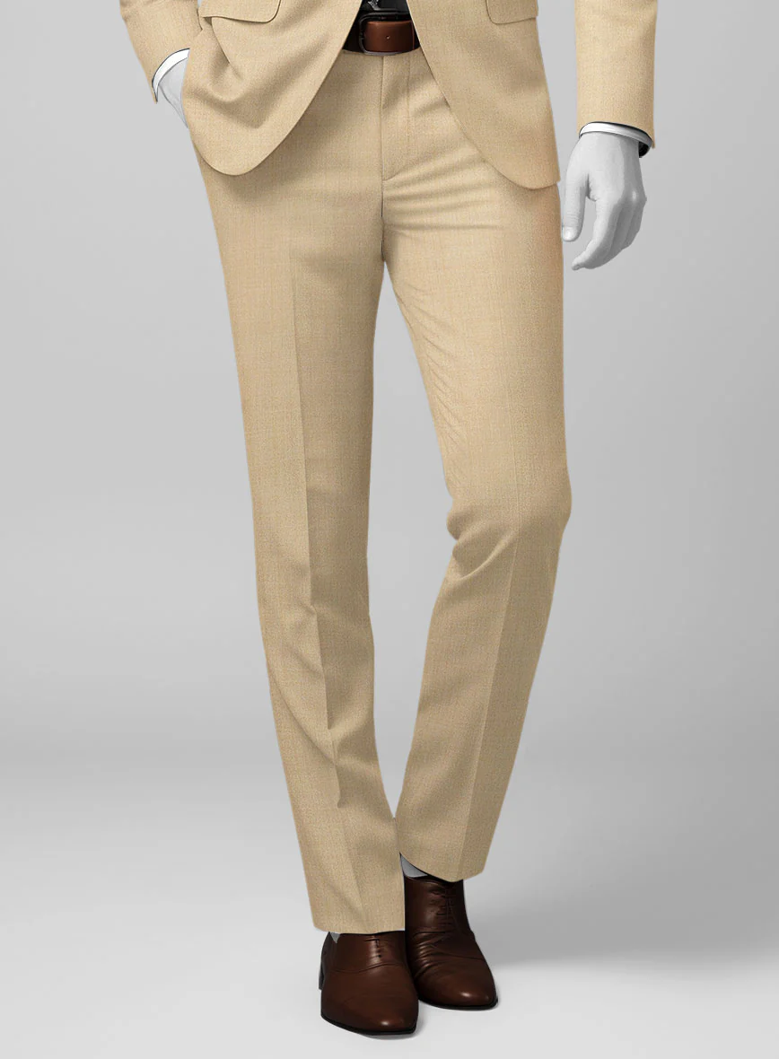 Napolean Stretch Khaki Wool Tuxedo Suit - Image 5