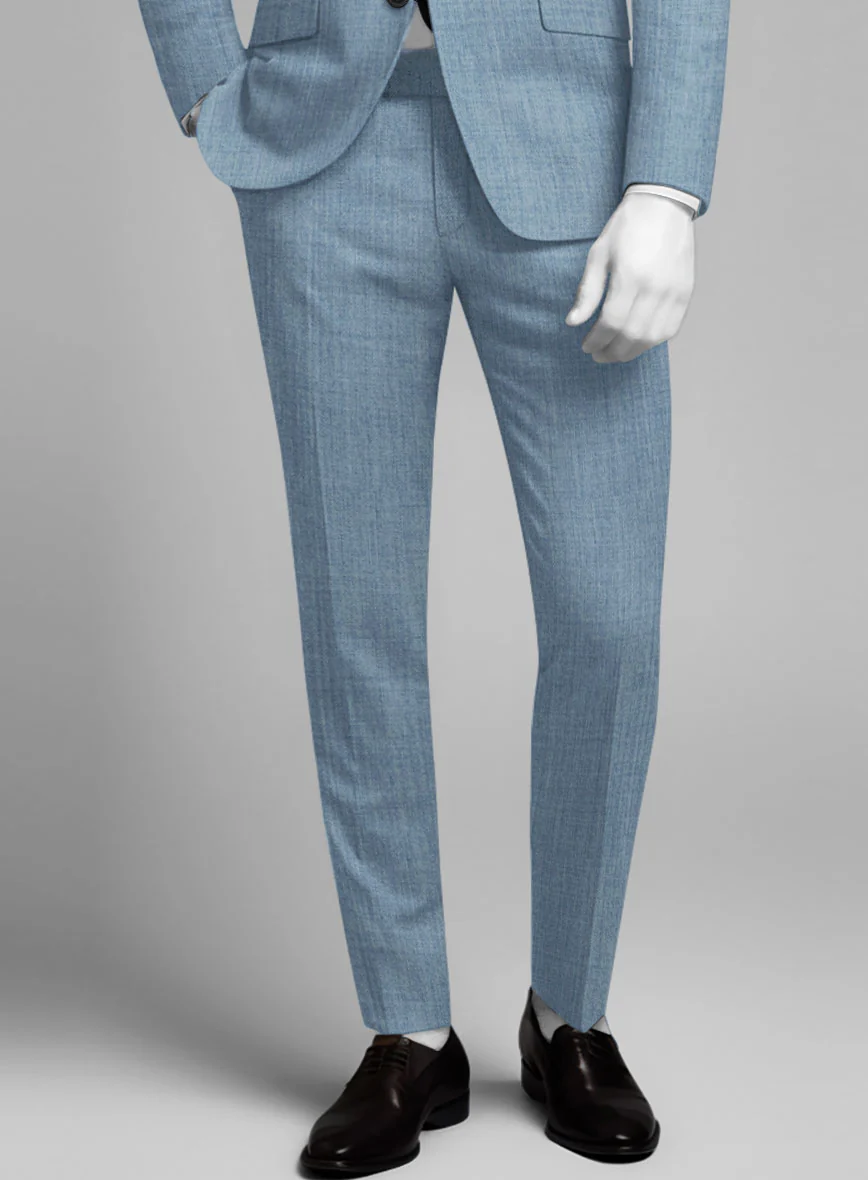 Napolean Stretch Light Blue Wool Suit - Image 6