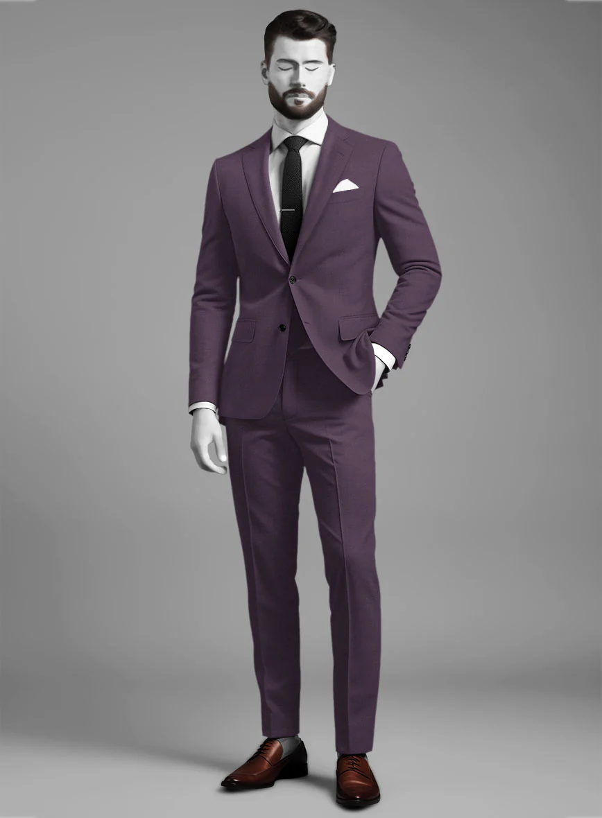 Napolean Stretch Purple Wool Suit