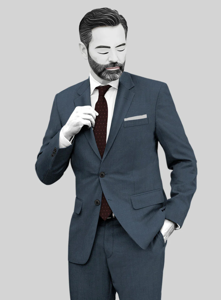 Napolean Stretch Space Blue Wool Jacket - Image 2
