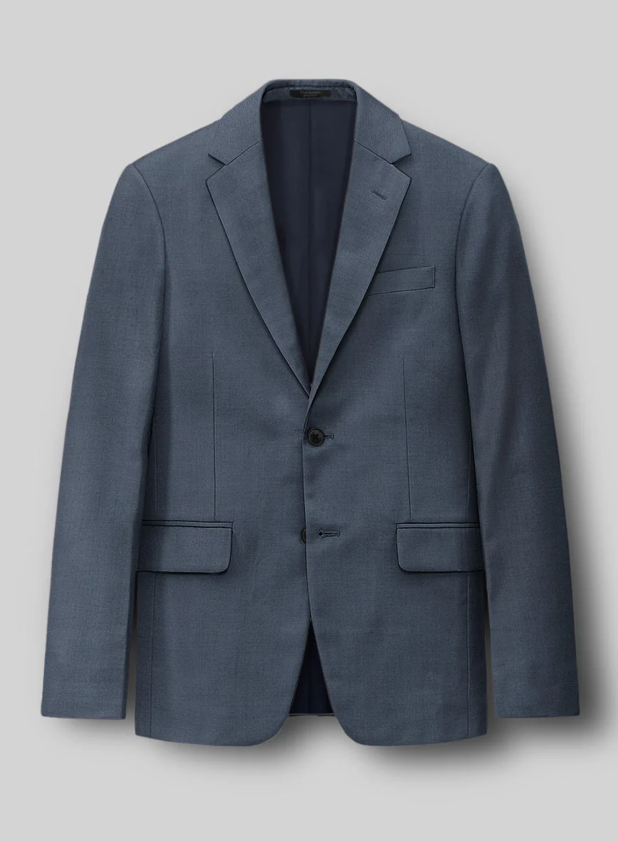 Napolean Stretch Space Blue Wool Suit - Image 2