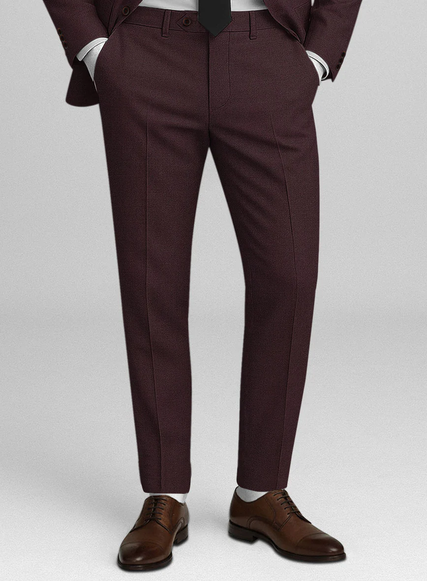 Napolean Stretch Wine Wool Pants