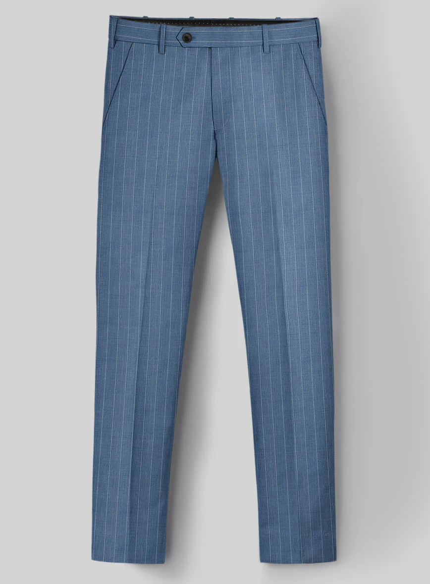 Napolean Tarello Stripe Blue Wool Suit - Image 4