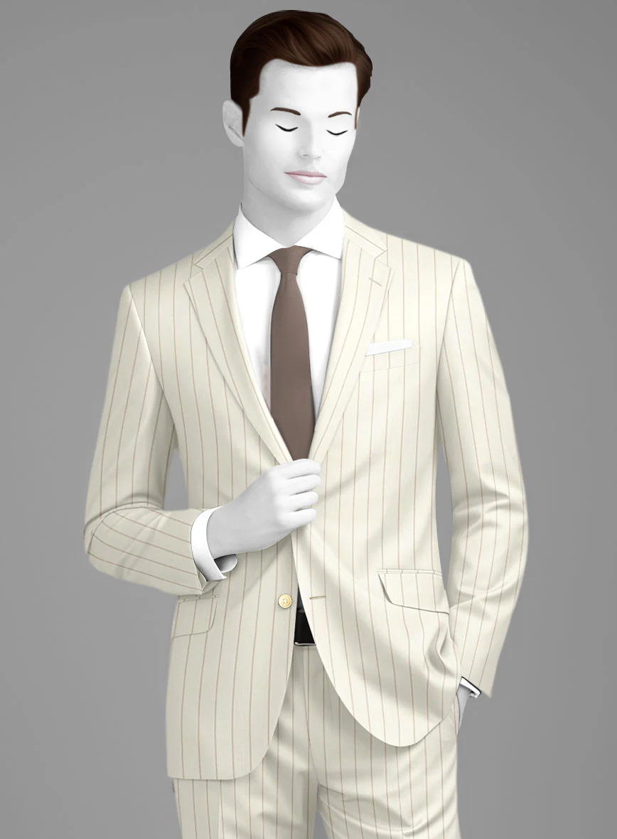 Napolean Tullio Stripe Ivory Wool Jacket - Image 2