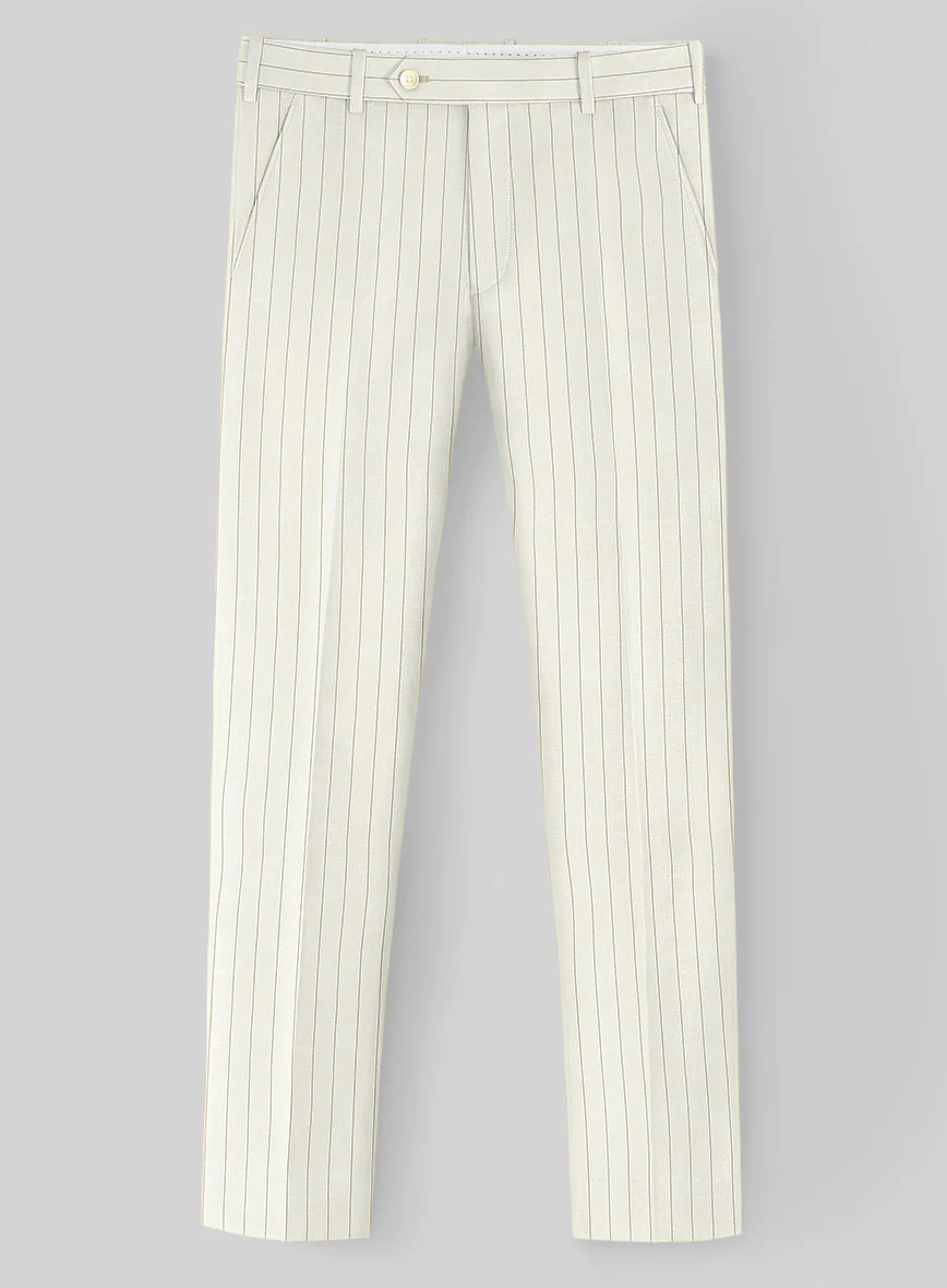 Napolean Tullio Stripe Ivory Wool Pants