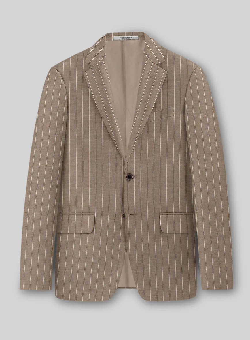 Napolean Tullio Stripe Light Brown Wool Jacket