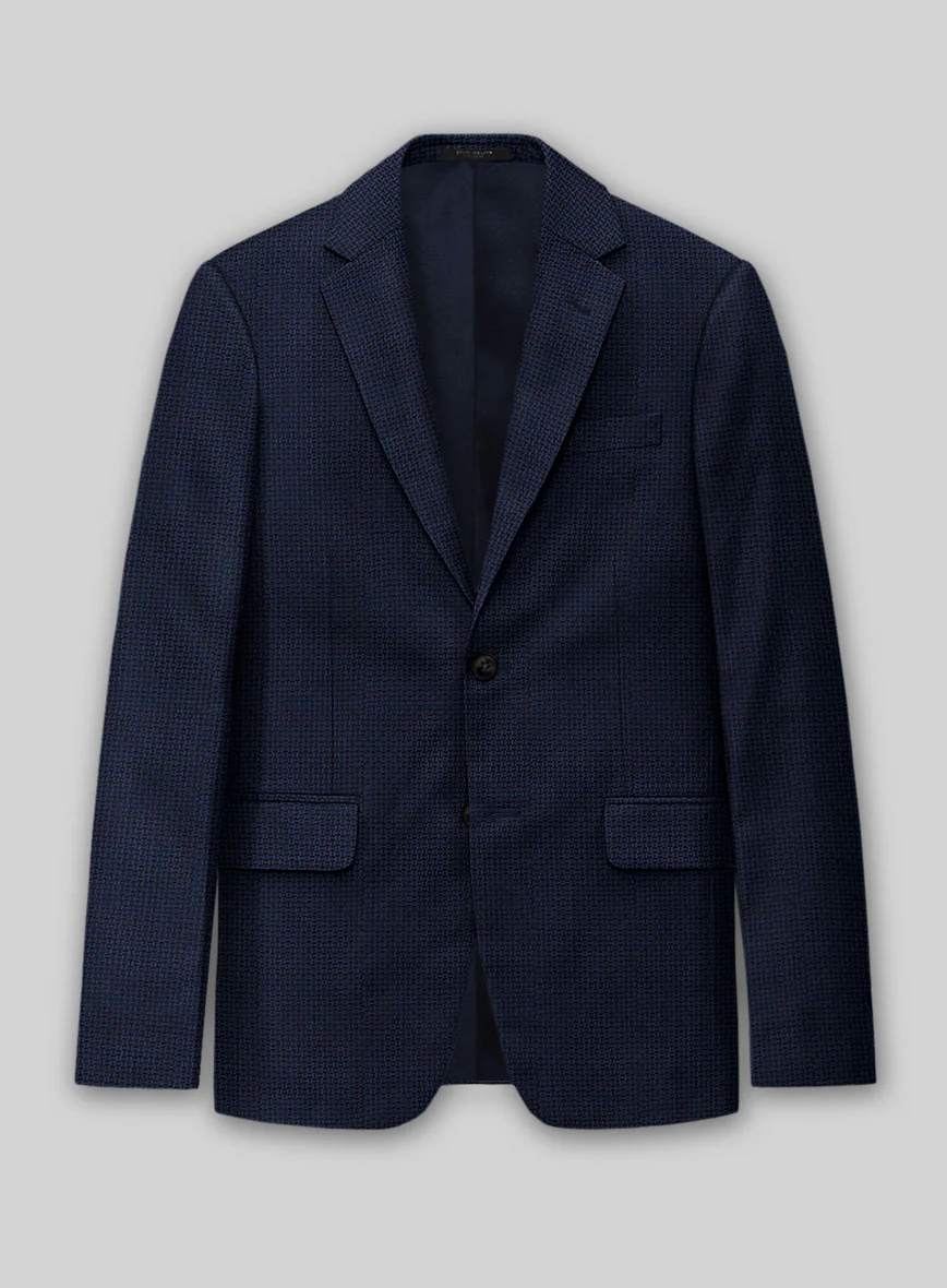 Napolean Vionnet Interweave Blue Wool Jacket