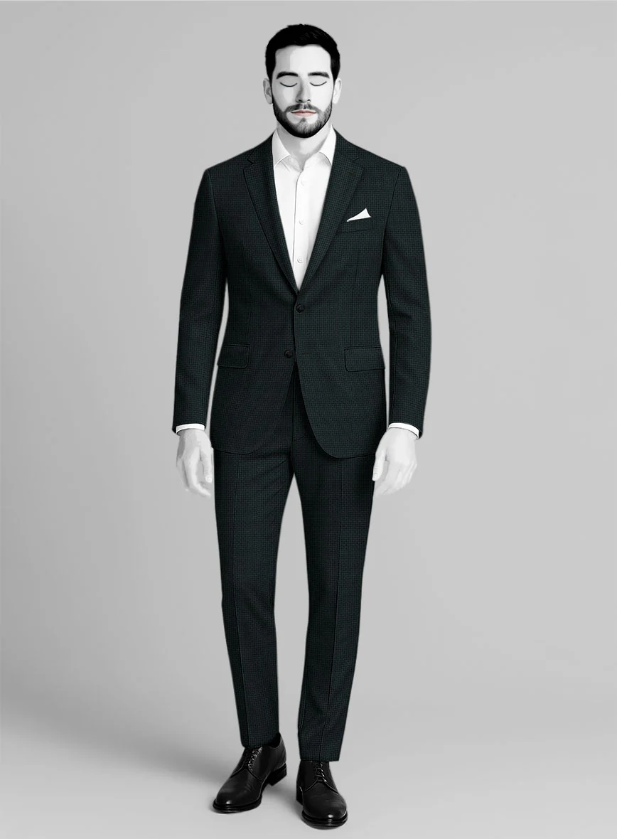 Napolean Vionnet Interweave Green Wool Suit