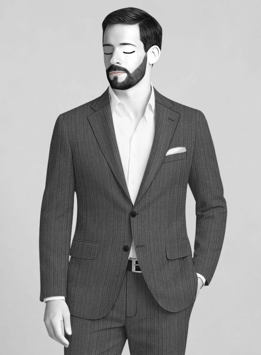 Napolean Vistano Stripe Wool Suit - Image 3