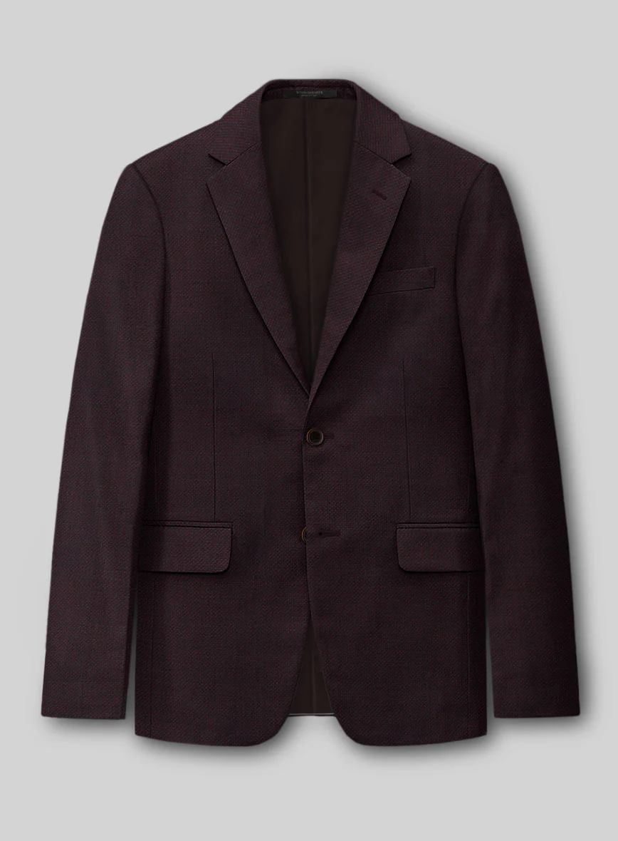 Napolean Wine Birdseye Wool Suit - Image 4