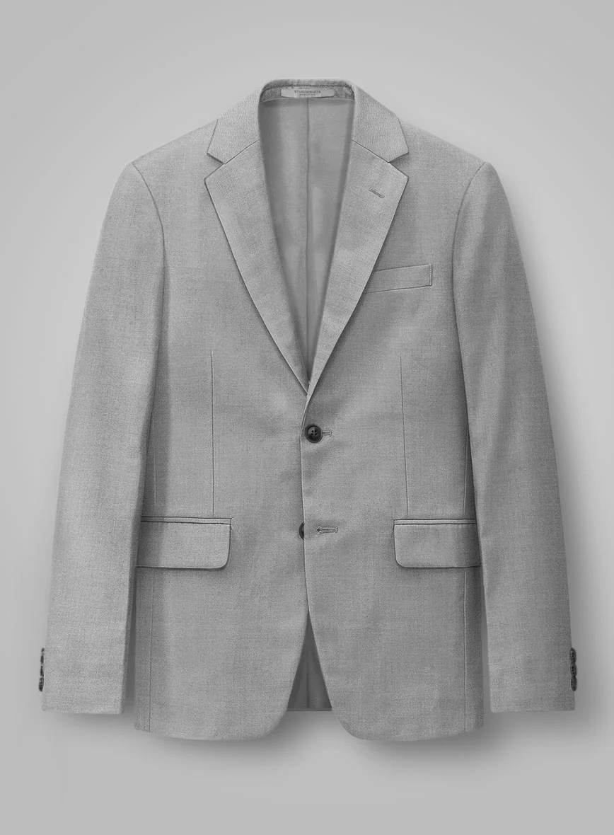 Napolean Worsted Light Gray Wool Suit - Image 4