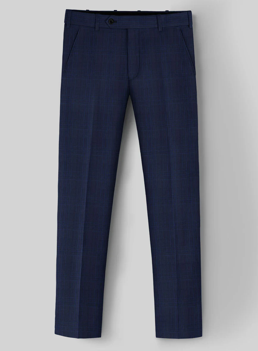 Napolean Xina Tartan Blue Wool Suit - Image 5