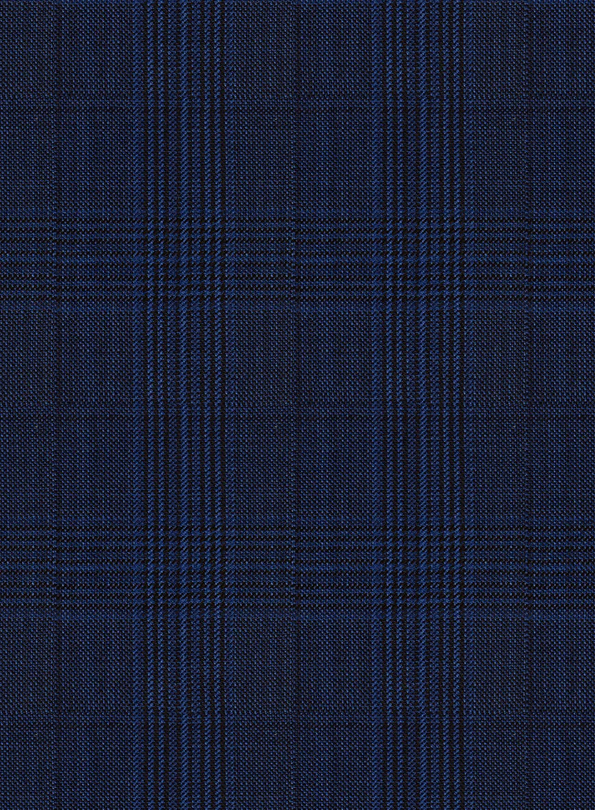 Napolean Xina Tartan Blue Wool Suit - Image 7
