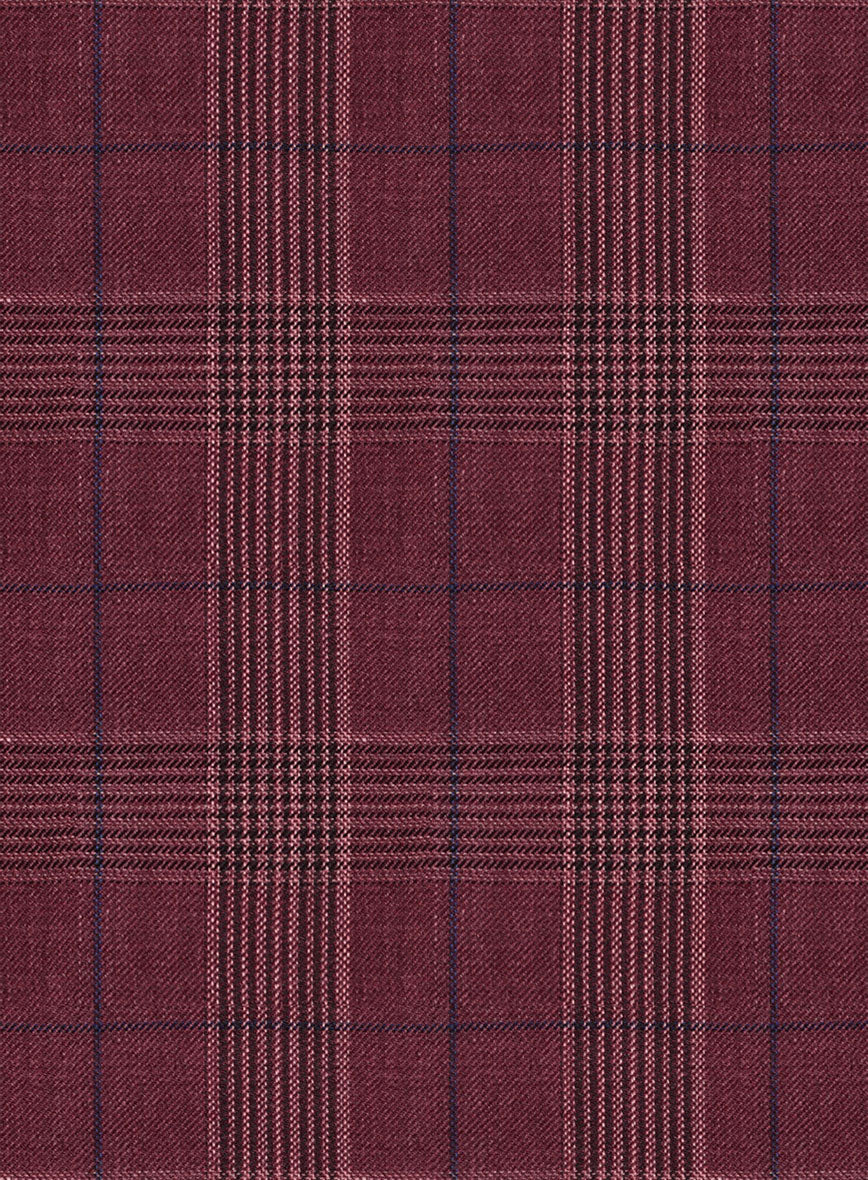 Napolean Xina Tartan Maroon Wool Jacket - Image 3