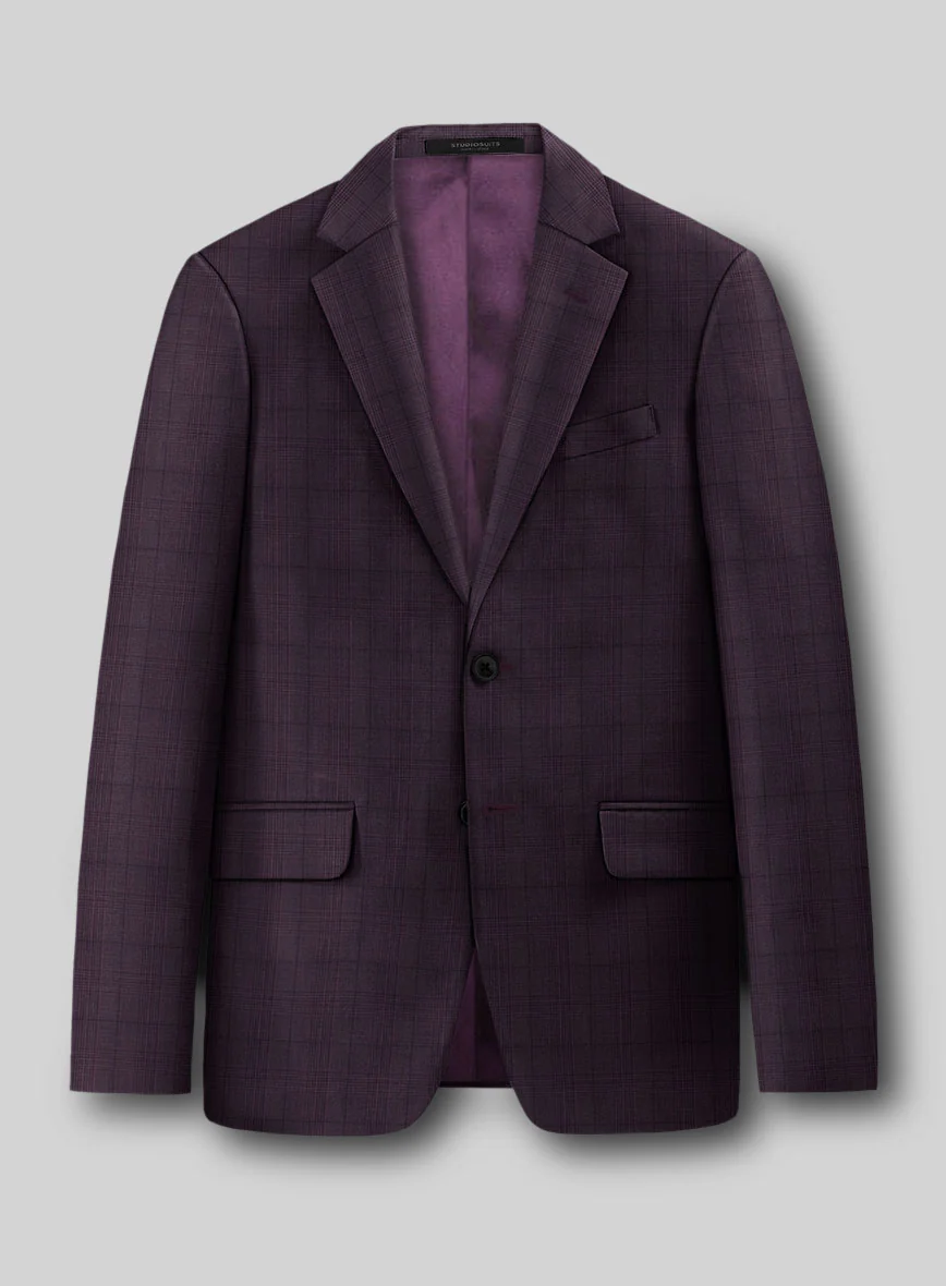 Napolean Xina Tartan Purple Wool Suit - Image 4