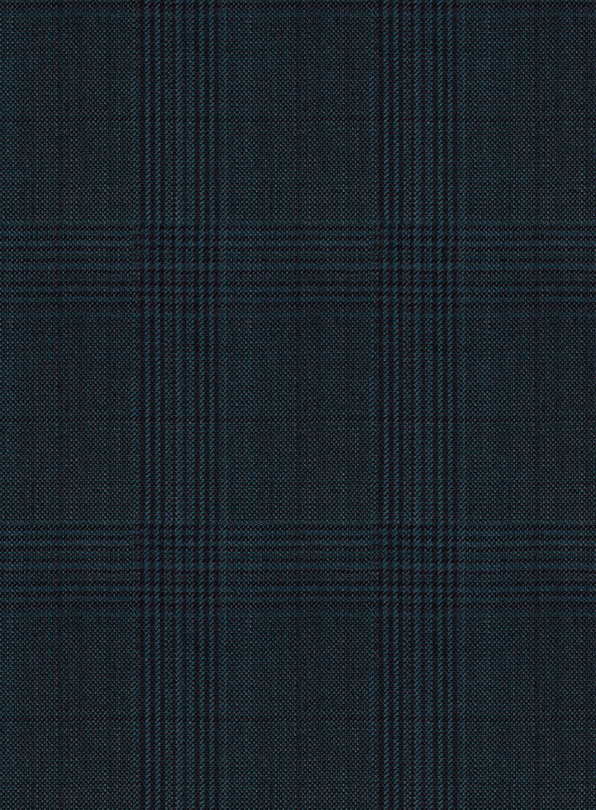 Napolean Xina Tartan Teal Blue Wool Jacket - Image 3