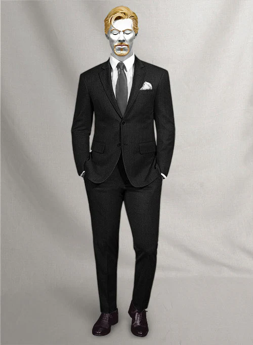 Napolean York Black Wool Suit