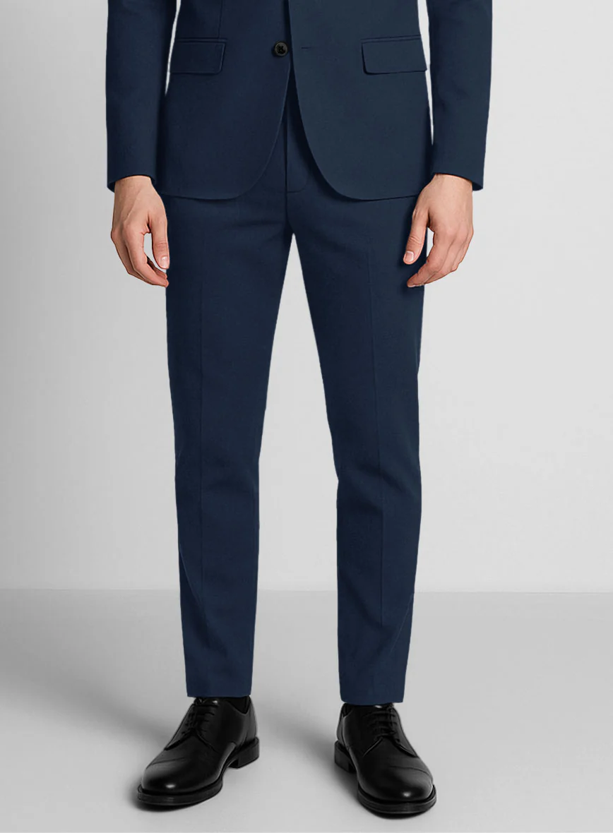 Navy Blue Napoli Stretch Light Weight Cotton Pants - Image 2