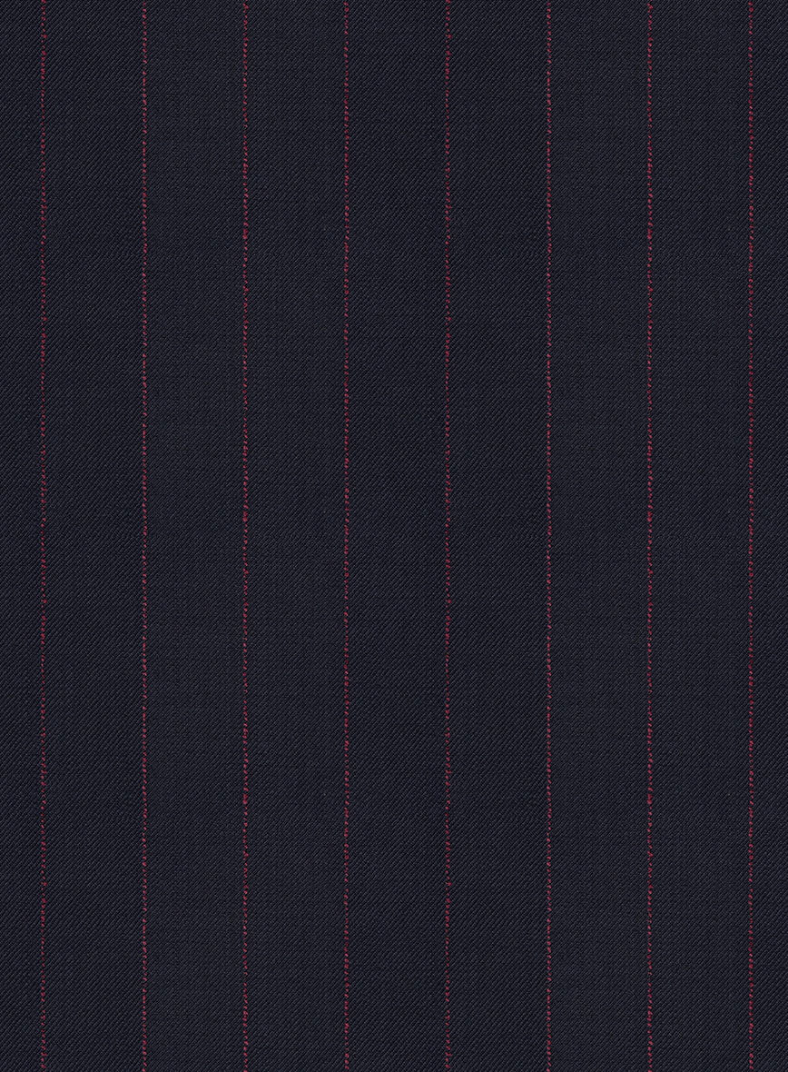 Navy Old World Stripe Wool Suit - Image 7