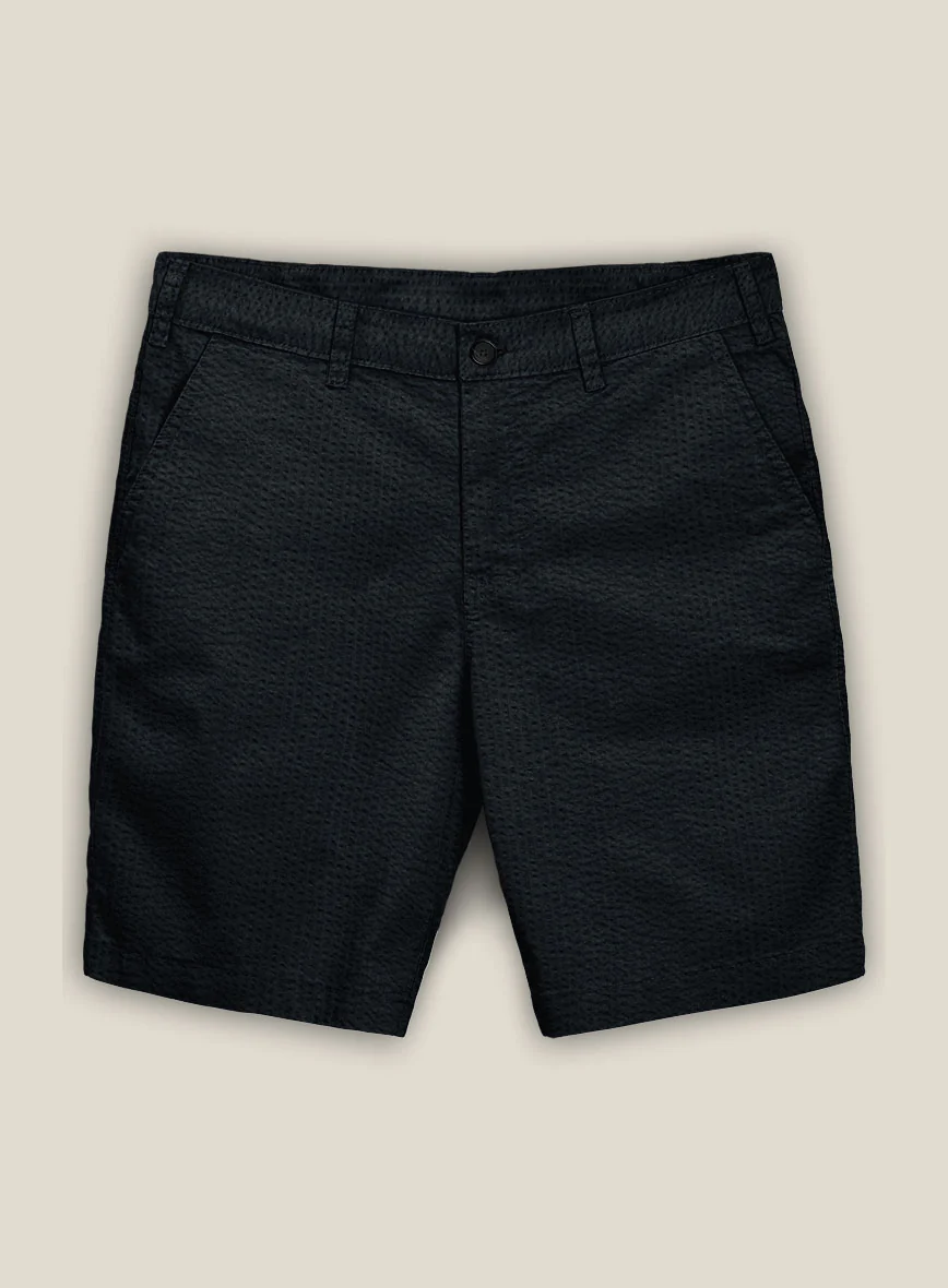 Navy Seersucker Shorts