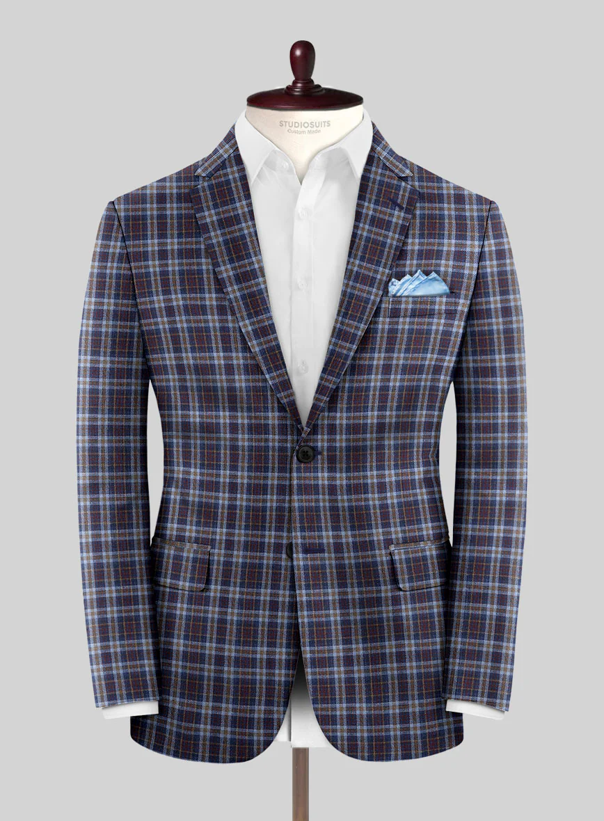Noble Adrianna Check Wool Silk Linen Suit - Image 4