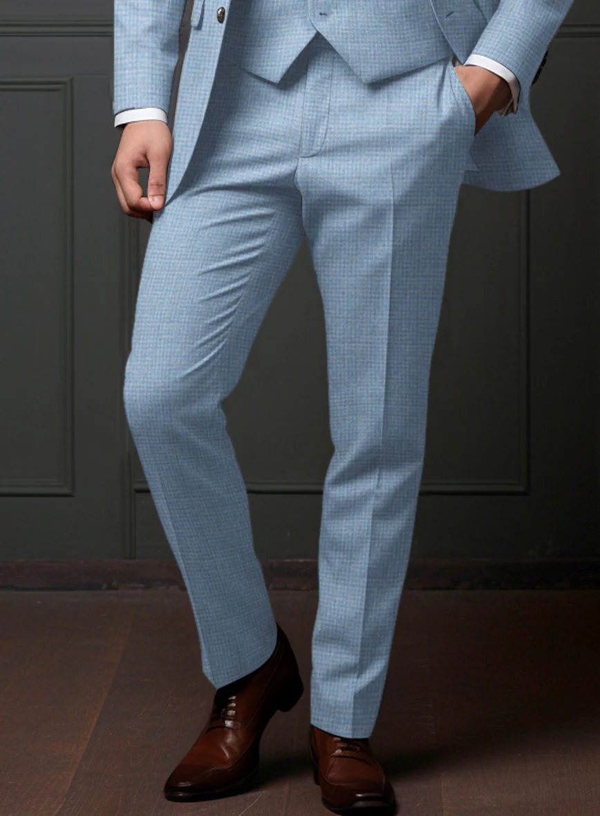 Noble Adrienne Blue Wool Silk Linen Suit - Image 5