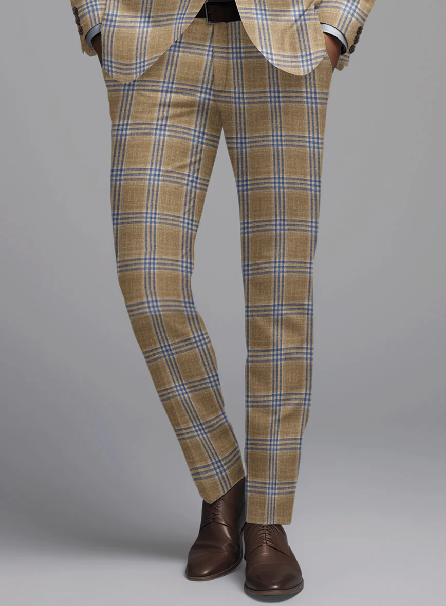 Noble Alonso Beige Wool Silk Linen Suit - Image 5