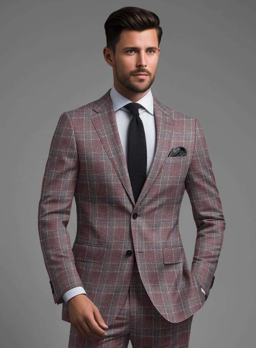 Noble Anton Check Wool Silk Linen Suit - Image 3