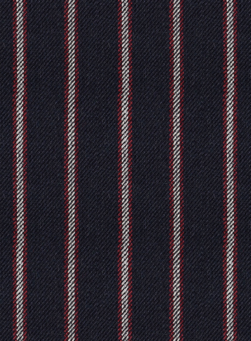 Noble Assunta Blue Stripe Cotton Silk Linen Suit - Image 7
