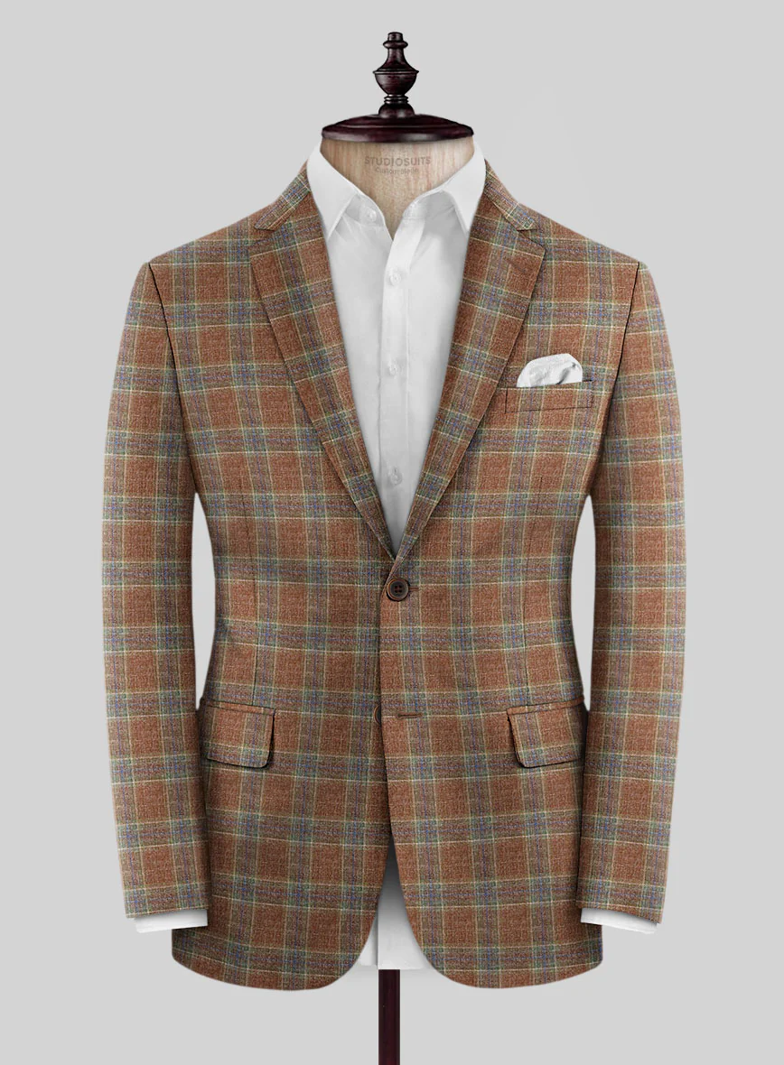 Noble Camila Check Wool Silk Linen Suit - Image 4