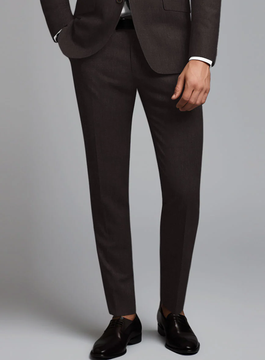 Noble Coffee Brown Wool Silk Linen Suit - Image 5