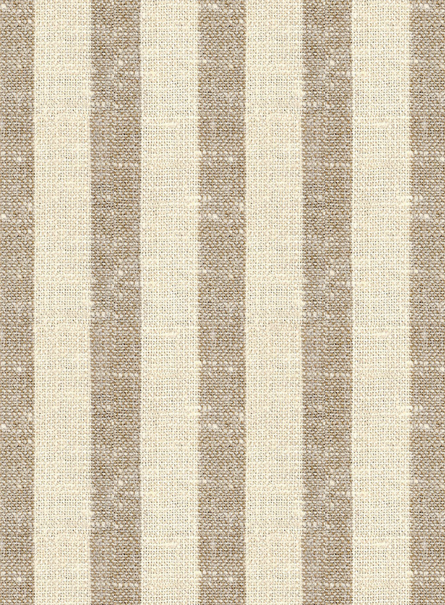 Noble Cream Stripe Wool Silk Linen Jacket - Image 3