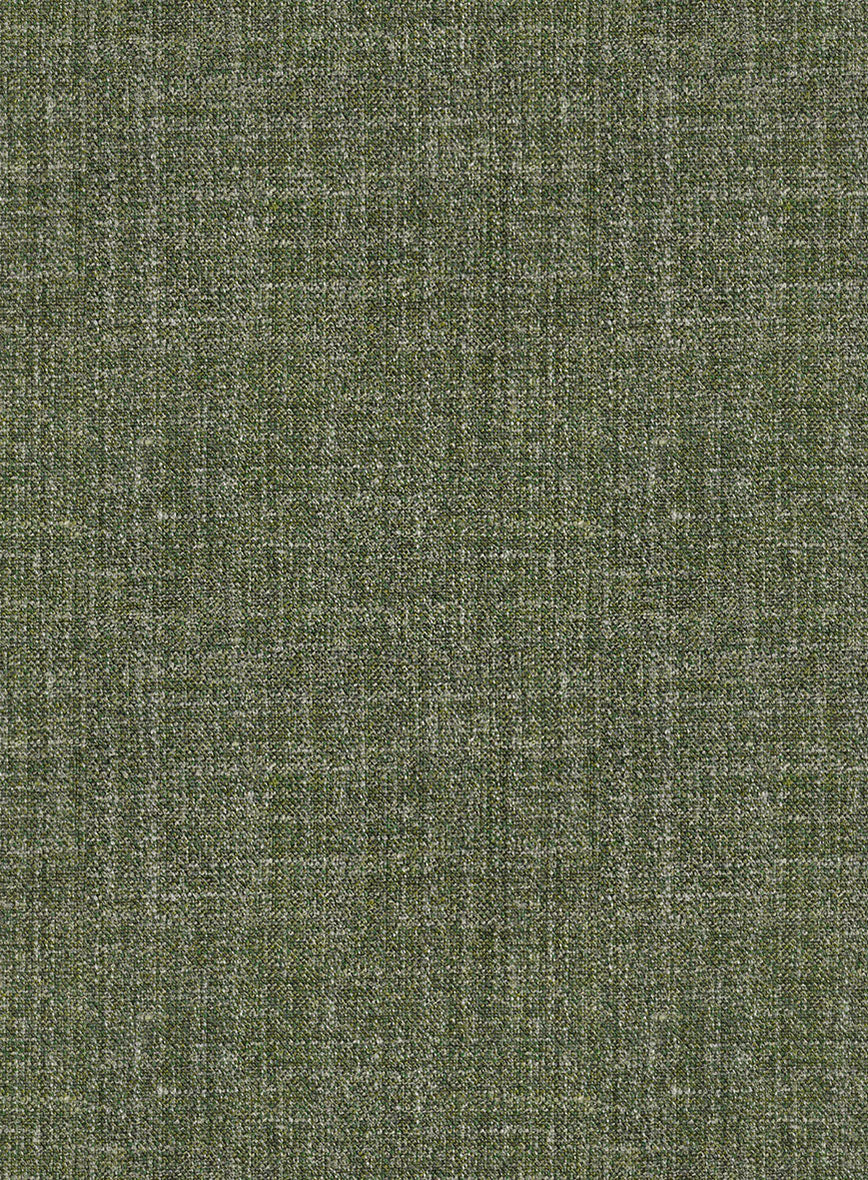 Noble Dew Green Wool Silk Linen Pants - Image 3