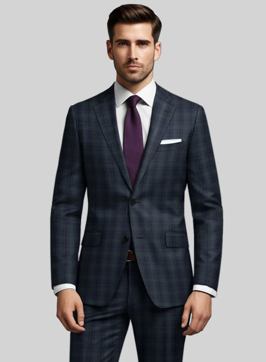 Noble Domenico Check Wool Silk Linen Suit - Image 3