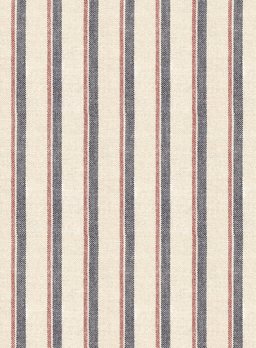 Noble Elena Cream Stripe Wool Silk Linen Jacket - Image 3