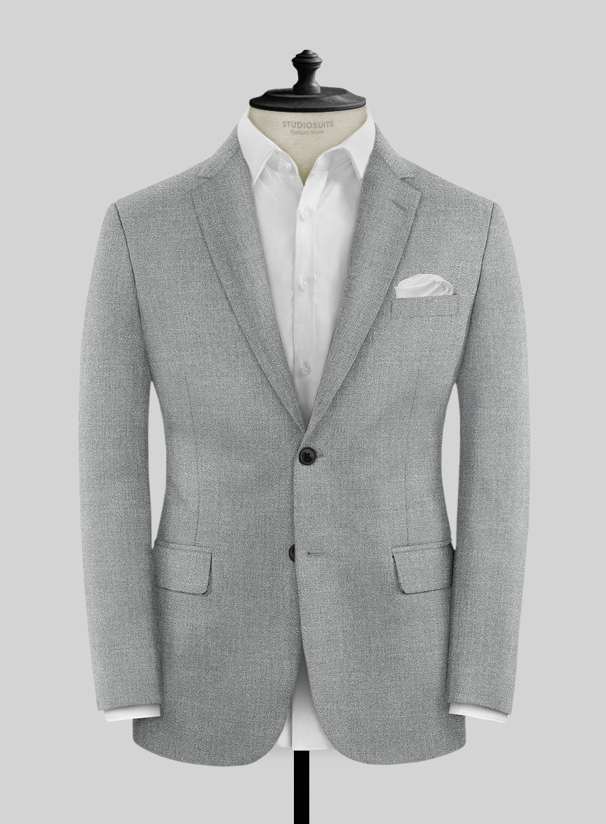 Noble Gray Wool Silk Linen Jacket