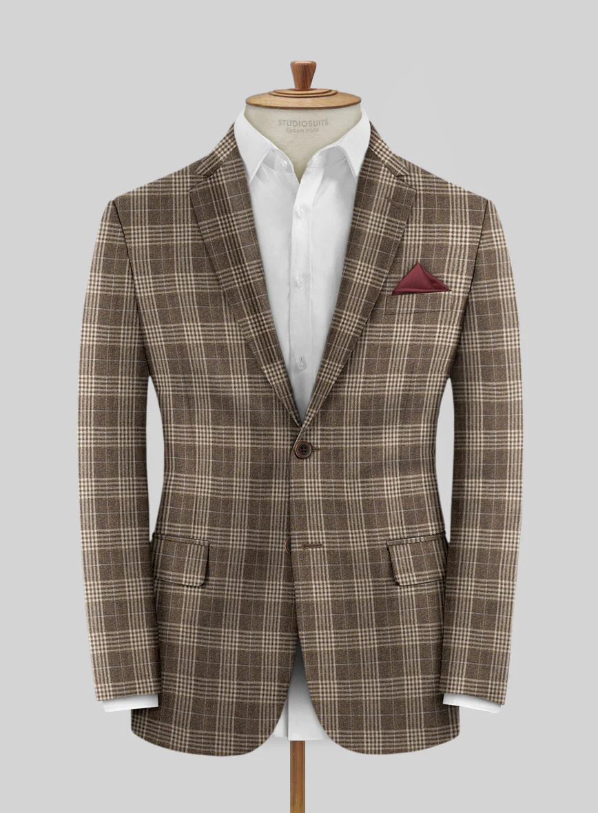 Noble Hugo Brown Wool Silk Linen Suit - Image 4