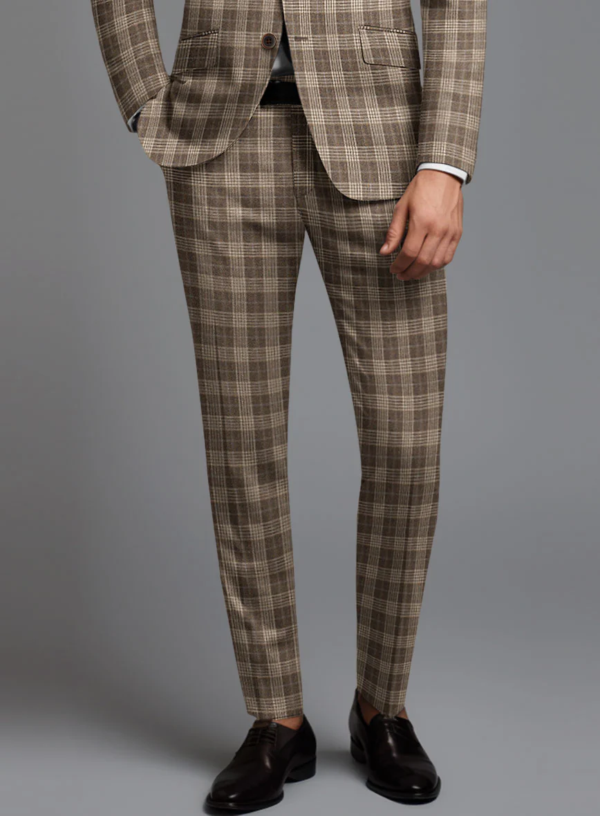 Noble Hugo Brown Wool Silk Linen Suit - Image 5