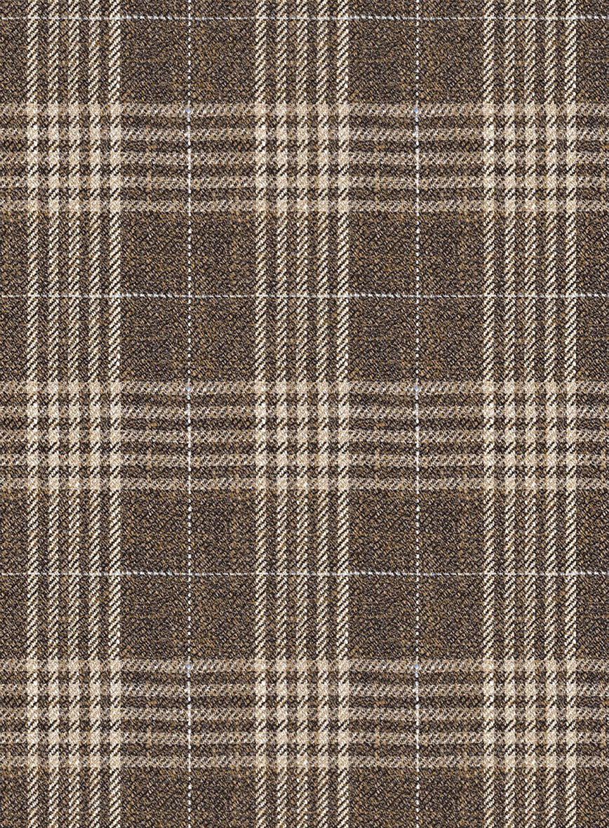 Noble Hugo Brown Wool Silk Linen Suit - Image 7