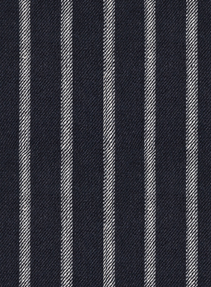 Noble Imelda Blue Stripe Cotton Silk Linen Jacket - Image 3