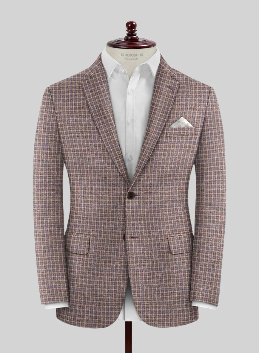 Noble Isidora Check Wool Silk Linen Suit - Image 4