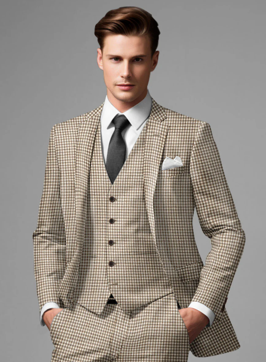Noble Jaime Houndstooth Wool Silk Linen Suit - Image 3