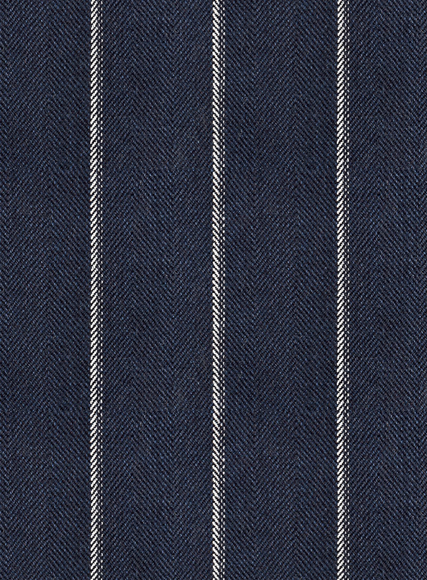 Noble Loredana Blue Stripe Cotton Silk Linen Jacket - Image 3