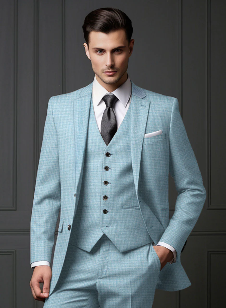 Noble Martina Blue Wool Silk Linen Jacket - Image 2